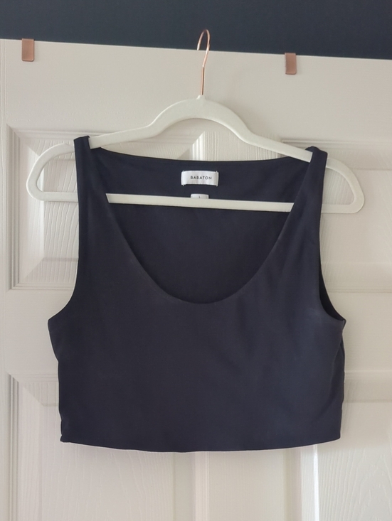 Babaton Tops - Aritizia Babaton Black Scoop Neck Contour Cropped Tank